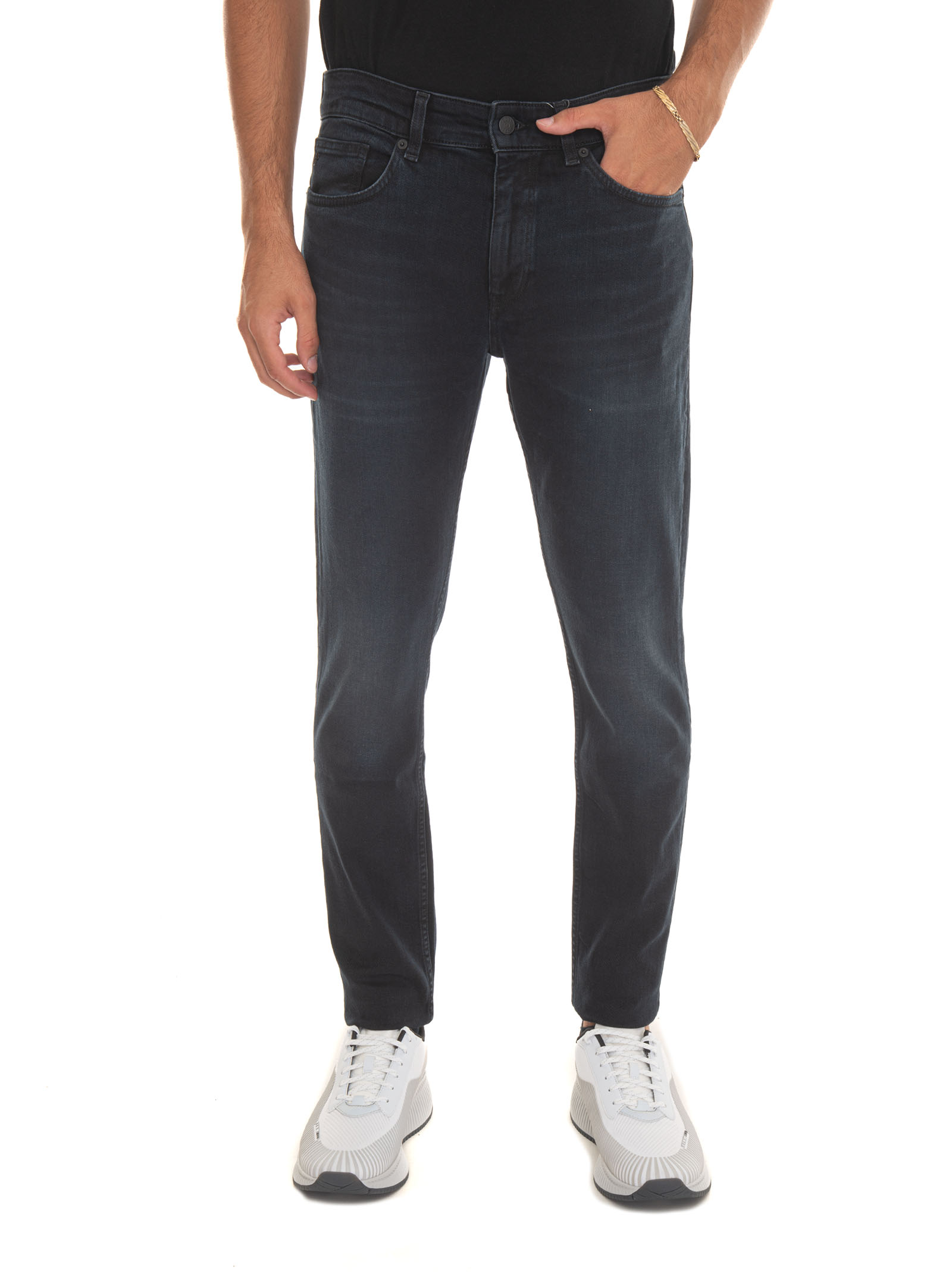 Hugo Boss Delano 5 Pocket Denim Jeans In Denim Blu