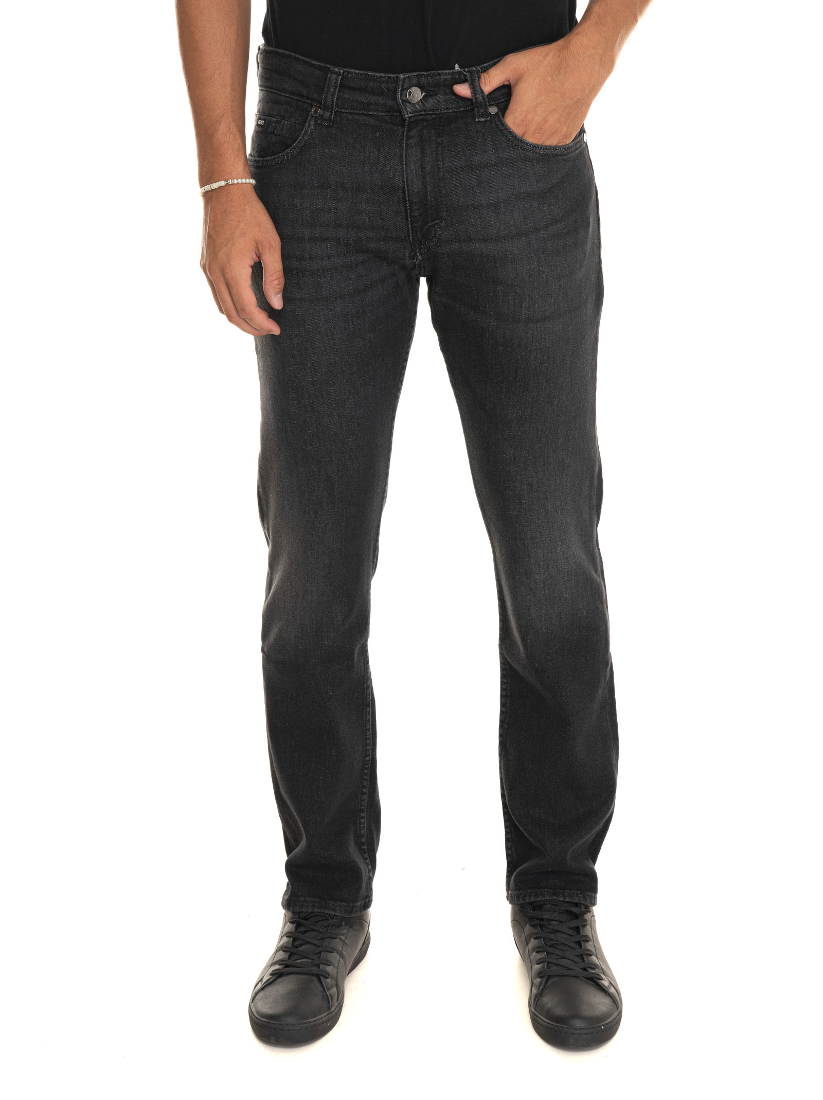 Shop Hugo Boss 5 Pocket Denim Jeans In Grey Denim