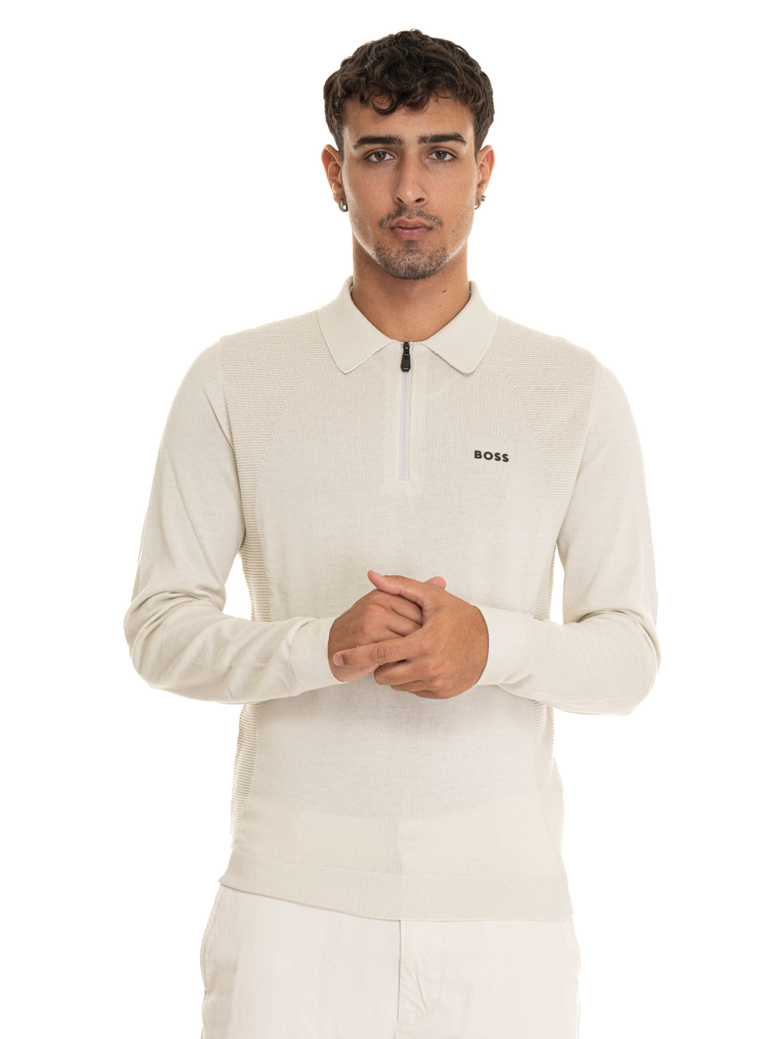 Shop Hugo Boss Momentum-lite Short-sleeved Polo Shirt In Beige