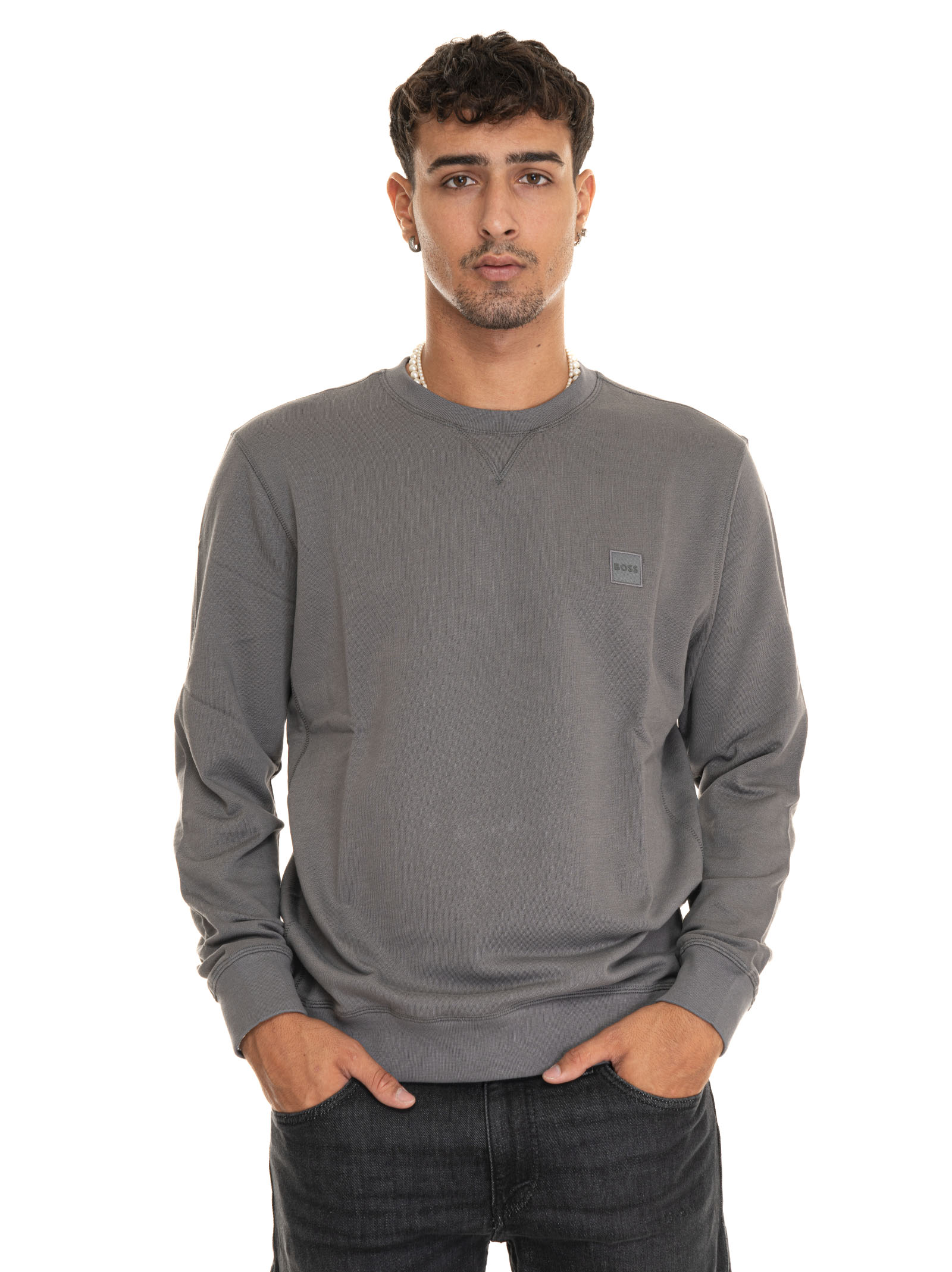 Shop Hugo Boss Westart Sweatshirt In Grey