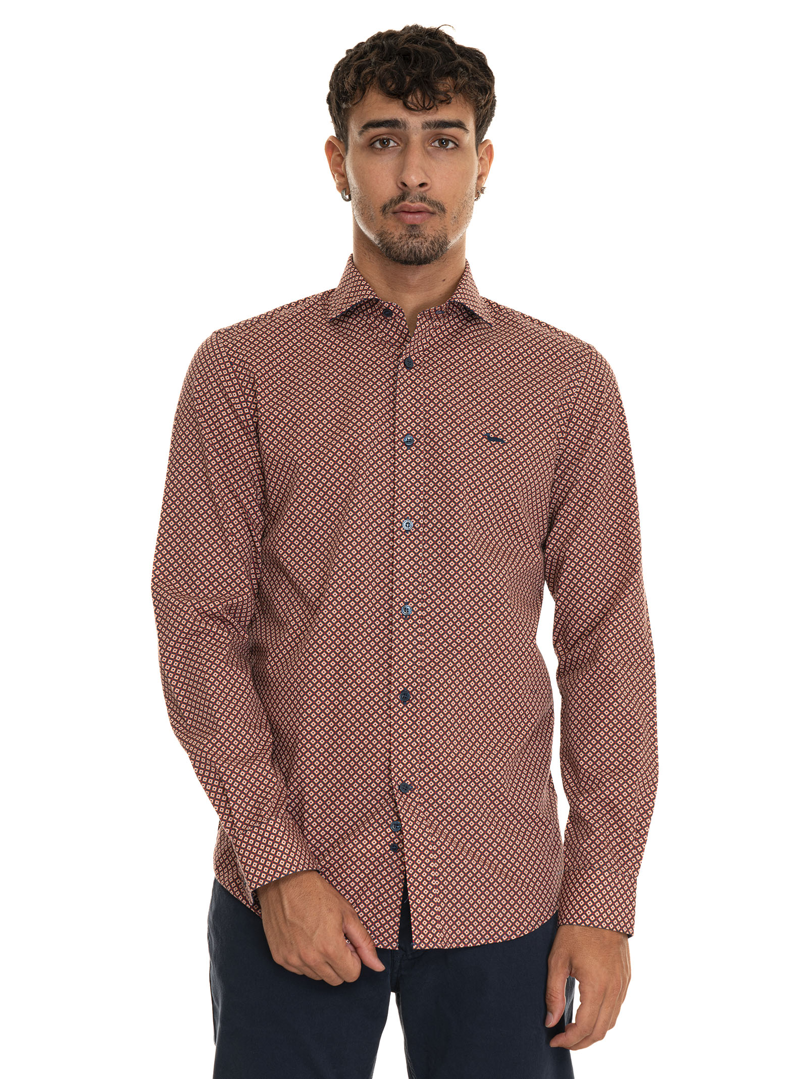 Shop Harmont & Blaine Casual Shirt In Bordeau