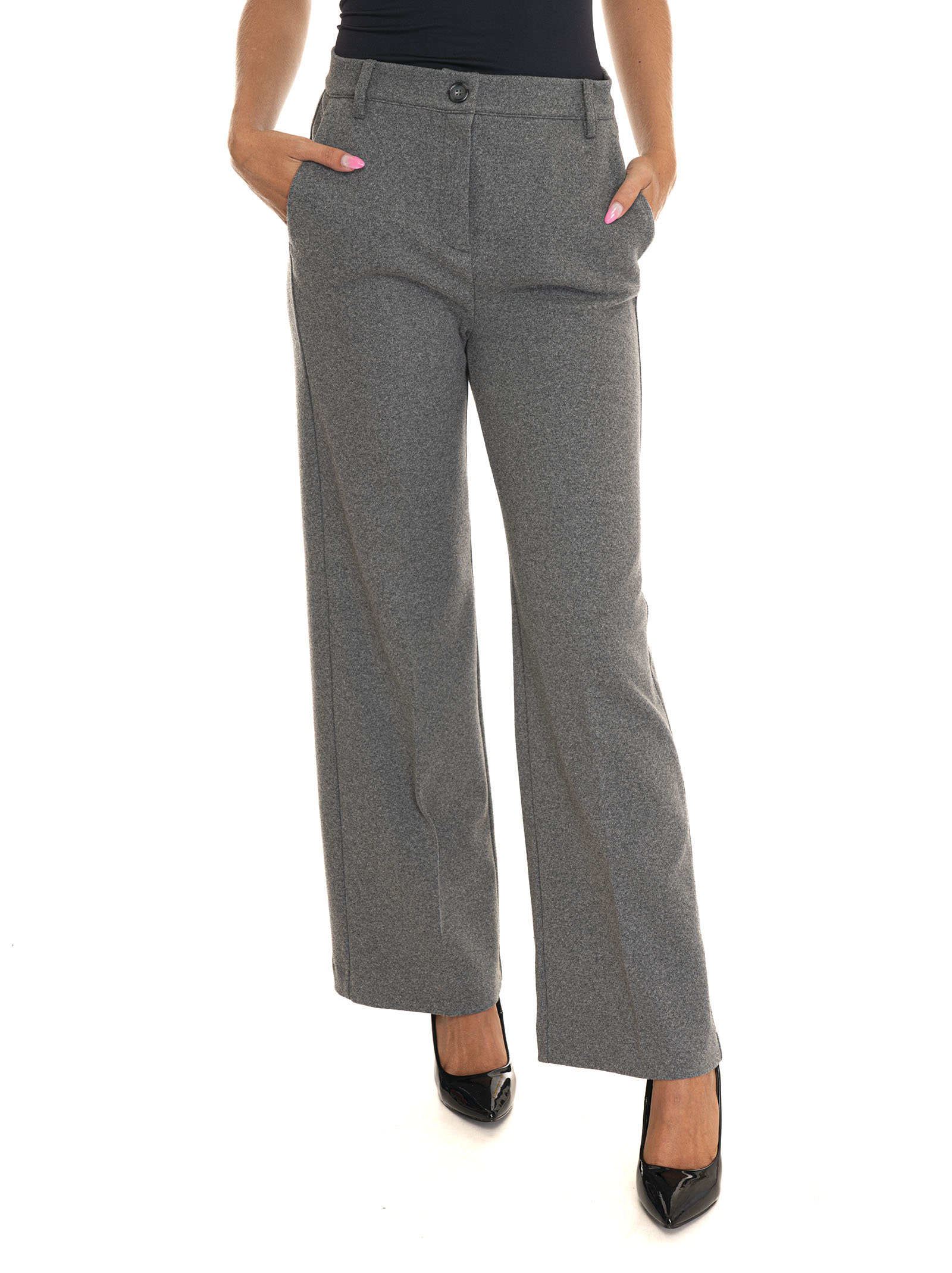 Shop Weekend Max Mara Panetto Palazzo Trousers In Grey