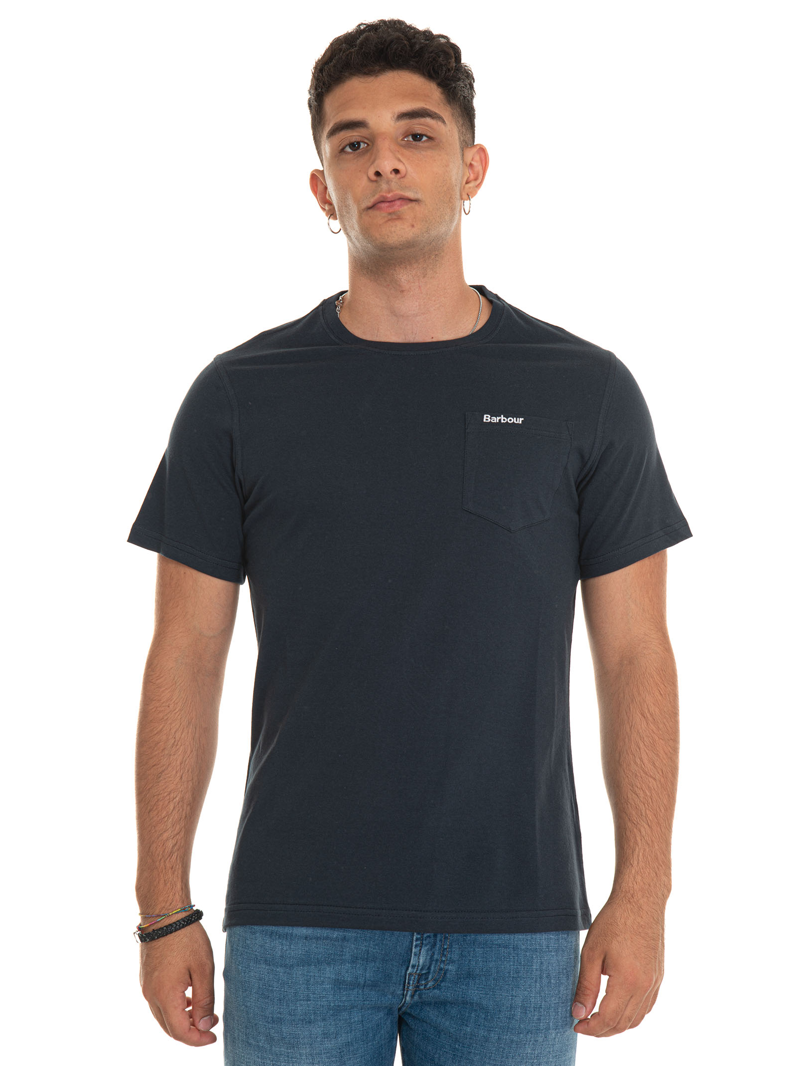 Shop Barbour Short-sleeved Round-necked T-shirt In Blue