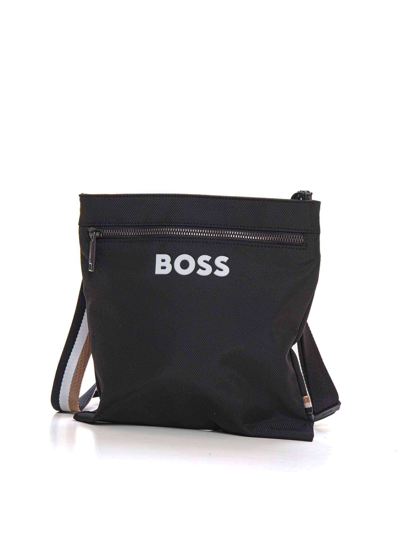 Hugo Boss Catch-3-0-envelope Shoulder Bag In Tecno-textile In Black
