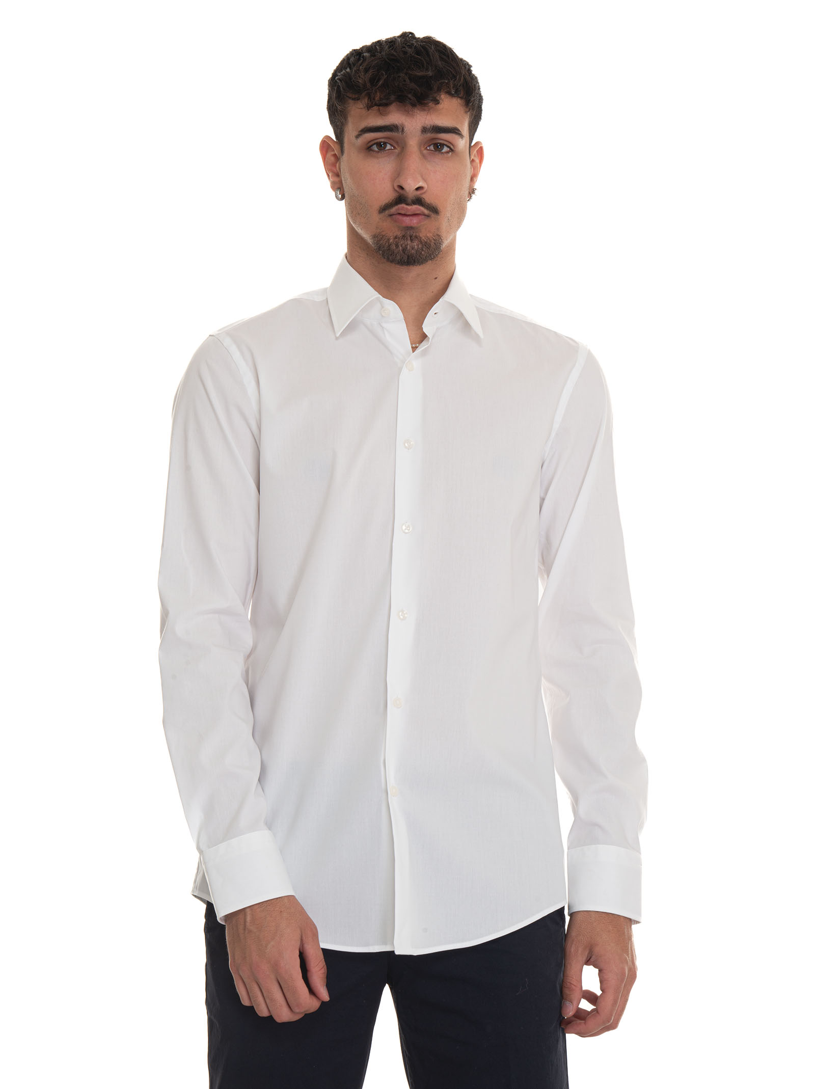 Shop Hugo Boss H-hank-kent Casual Shirt In White