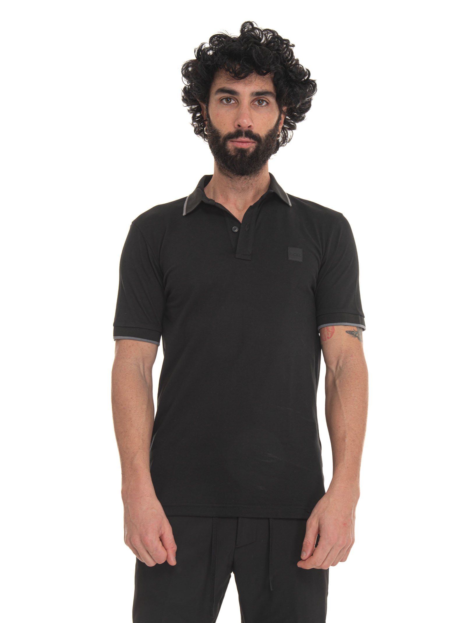 Shop Hugo Boss Polo Shirt In Cotton Piquet In Black