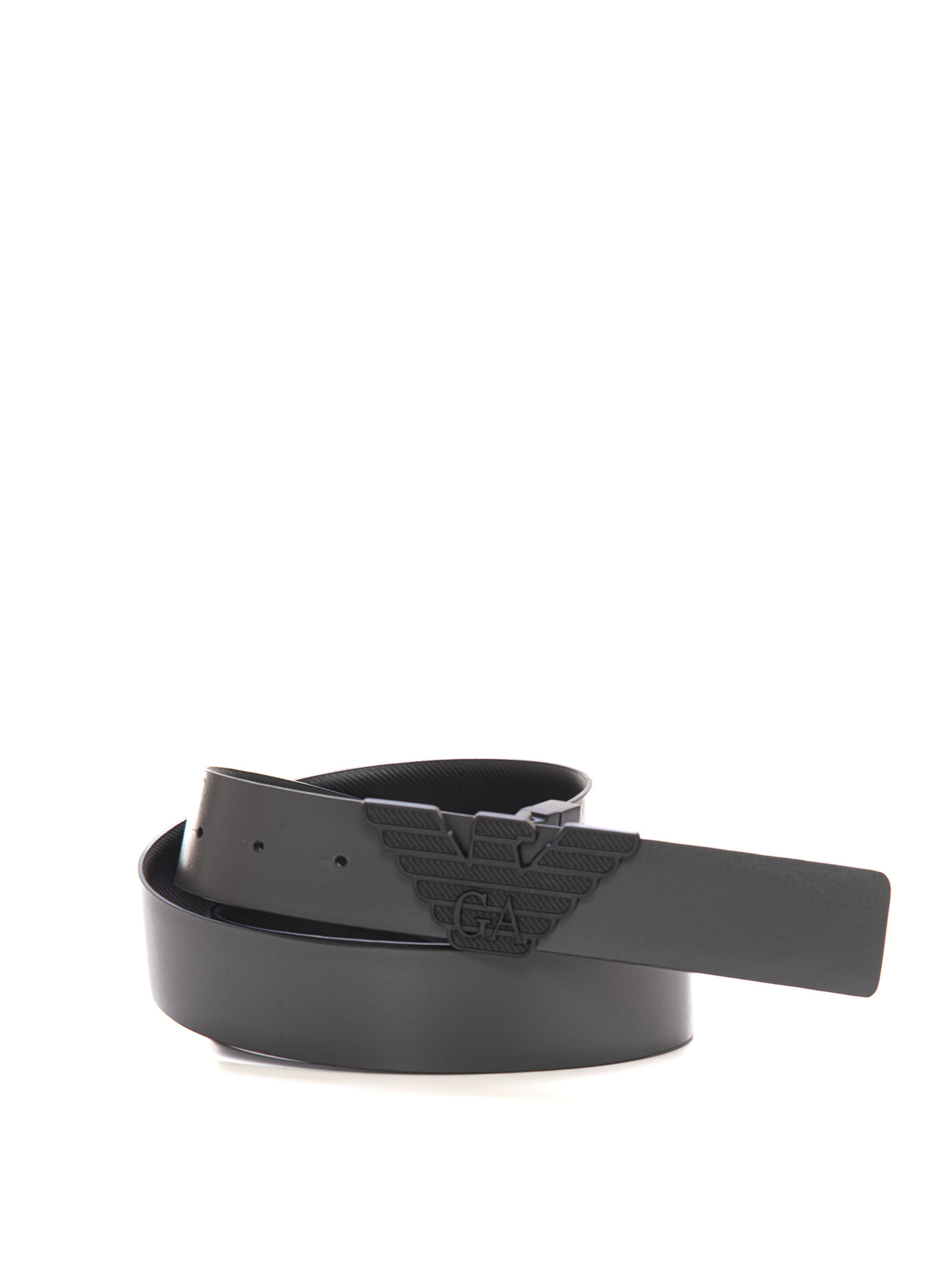 Shop Emporio Armani Belt In Black/grey