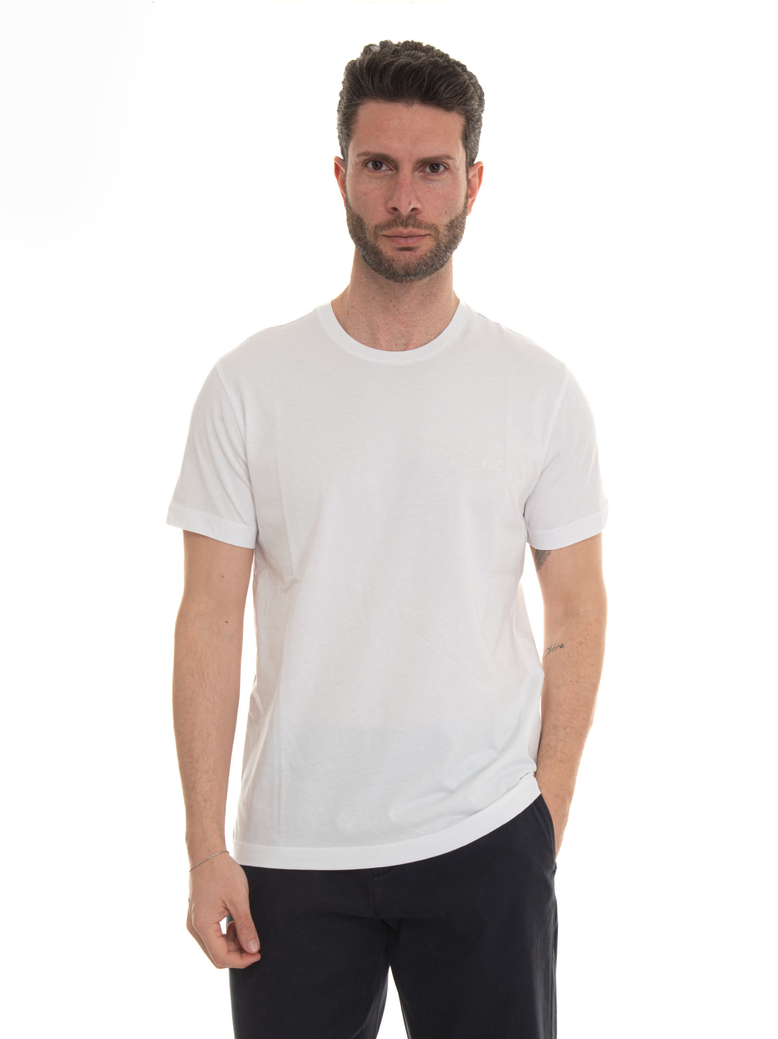 Shop Fay Short-sleeved Round-necked T-shirt In White