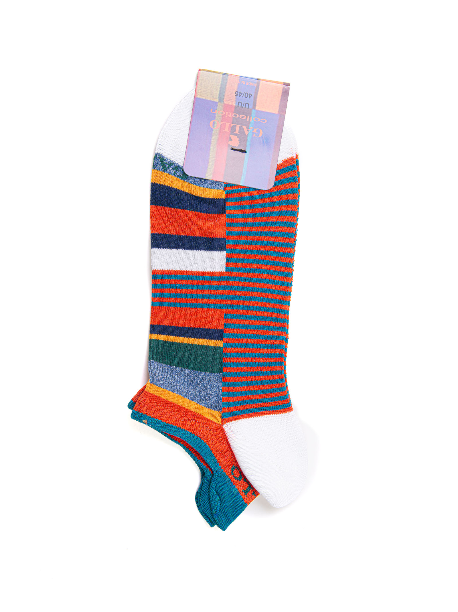 Shop Gallo No-show Socks In Bianco-arancio