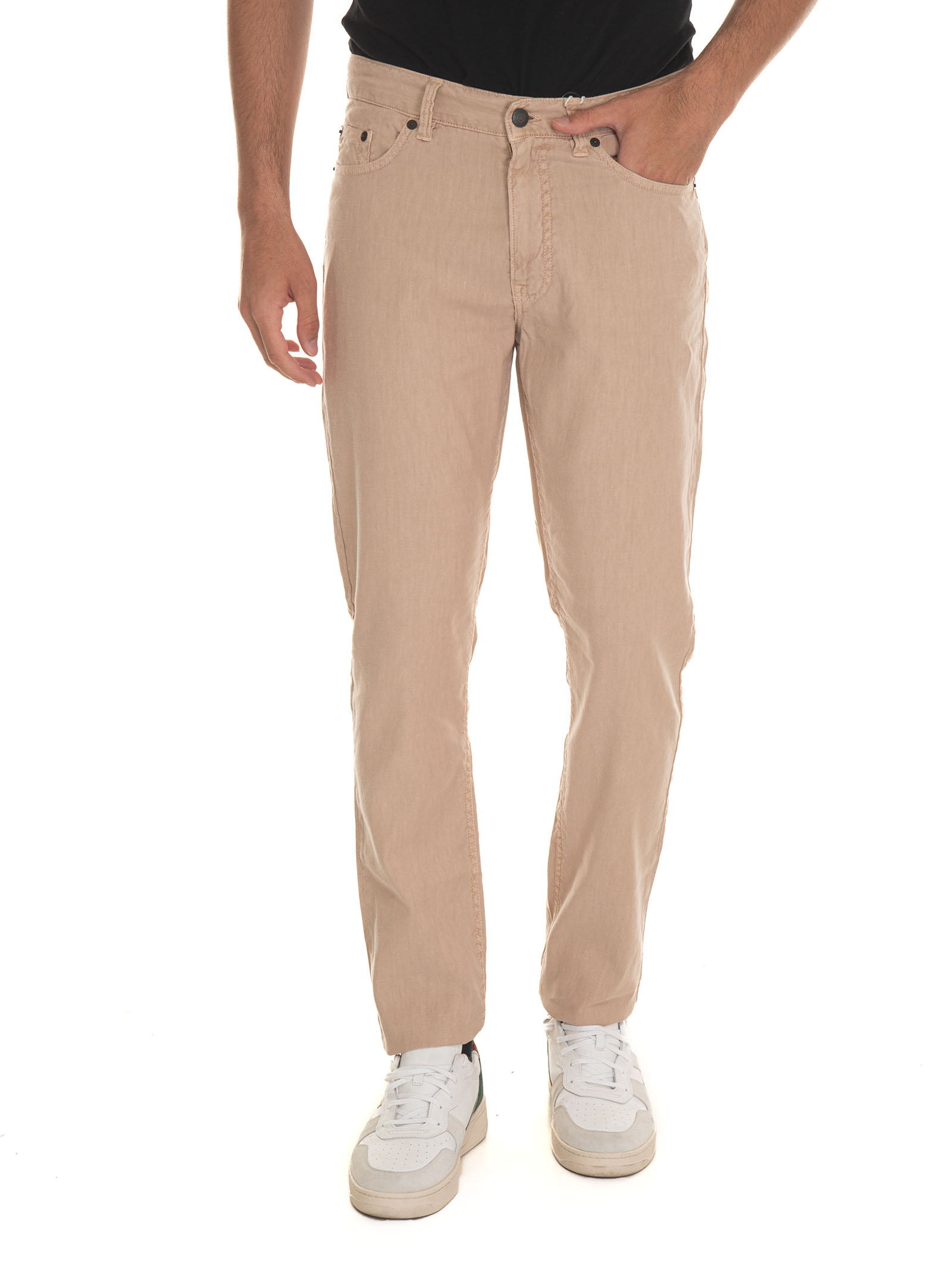 Shop Gant 5-pocket Trousers In Beige