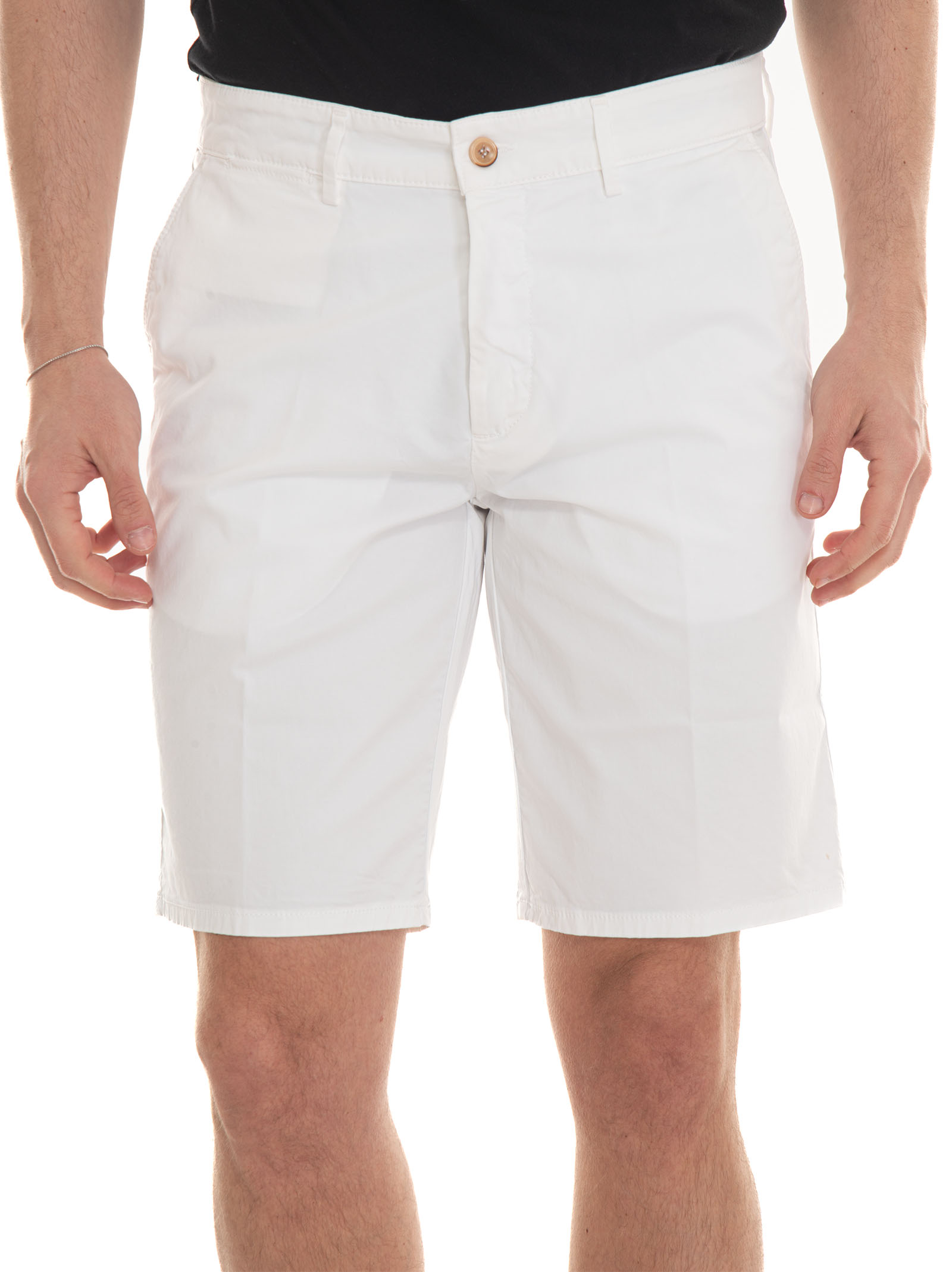 Shop Harmont & Blaine Cotton Bermuda In White