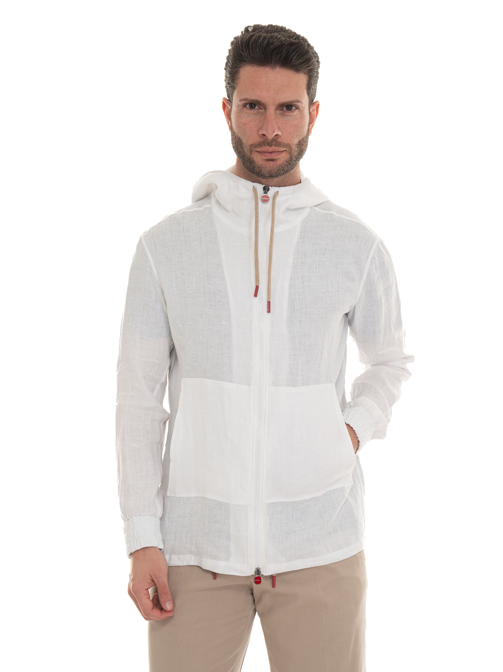 Shop Kiton Sweatshirt With Hood In White