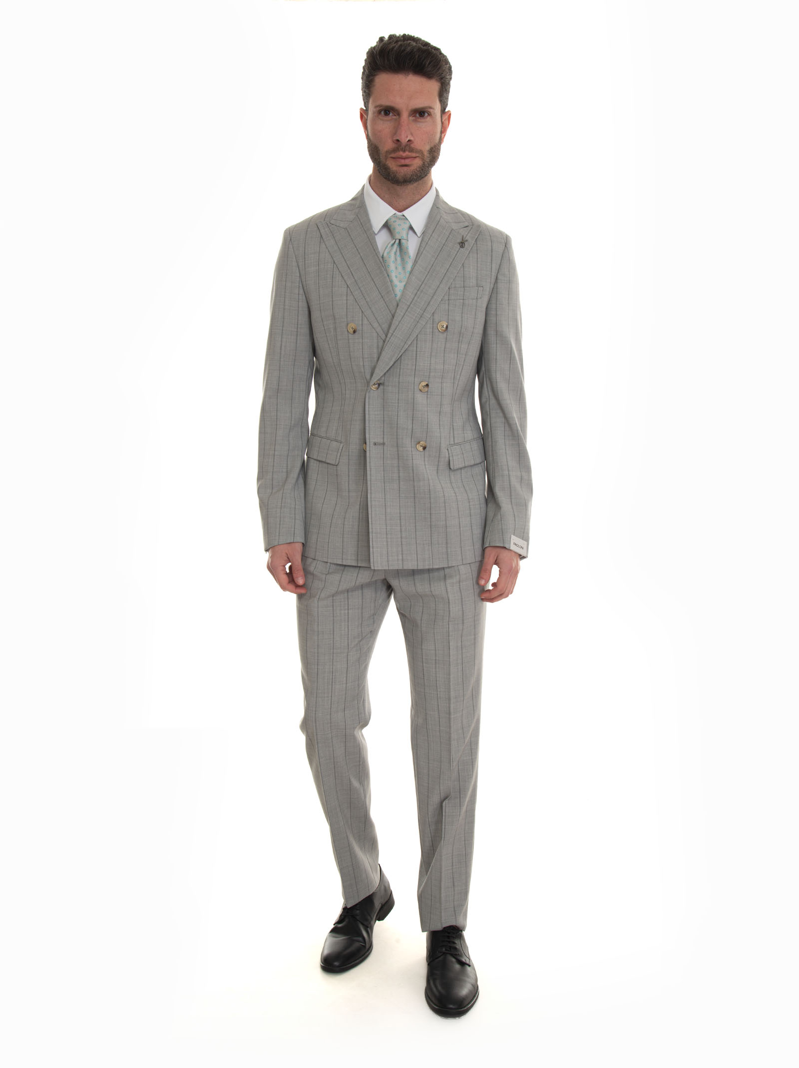 Shop Paoloni Suit With 2 Buttons In Light Grey