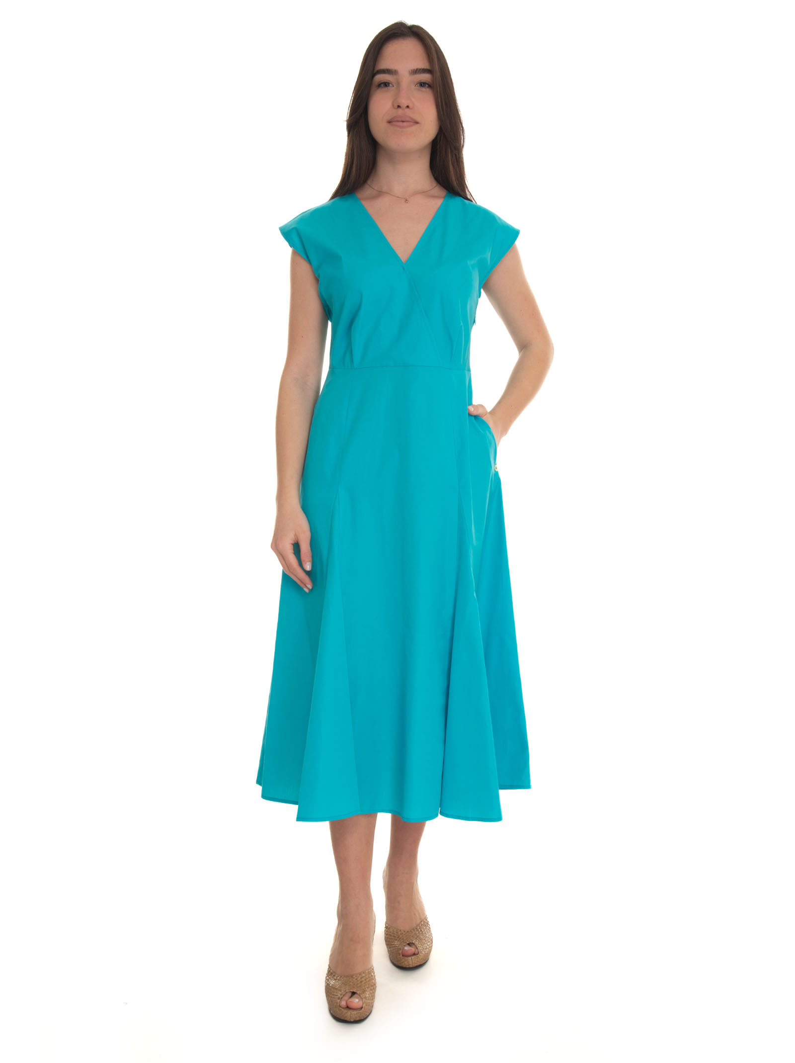 Shop Pennyblack Mela Cotton Dress In Turquoise