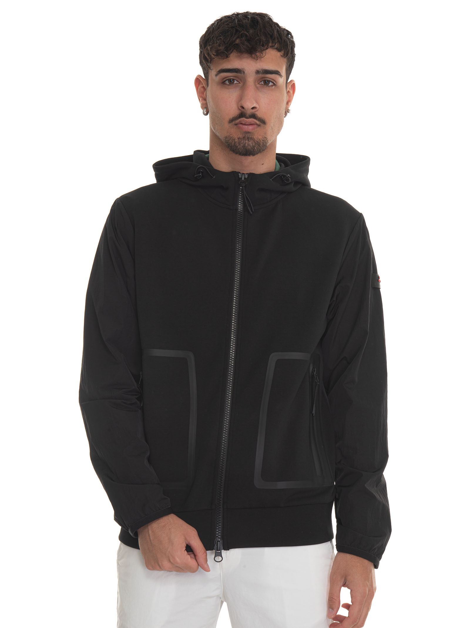 Shop Peuterey Knobncbmat Hooded Harrington Jacket In Black