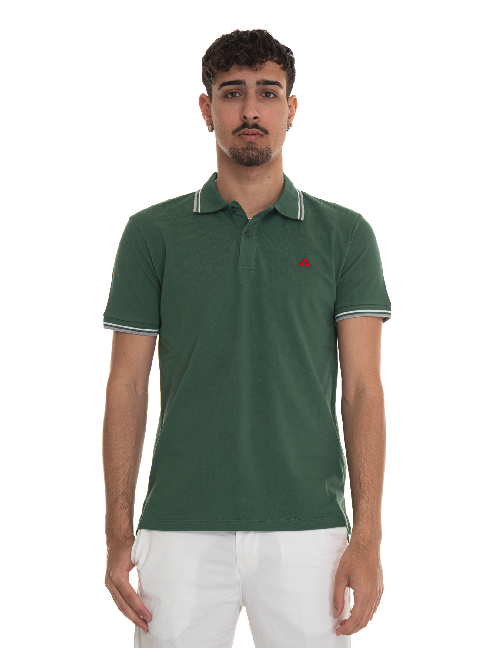 Shop Peuterey Newmedinillastr01 Short-sleeved Polo Shirt In Military Green