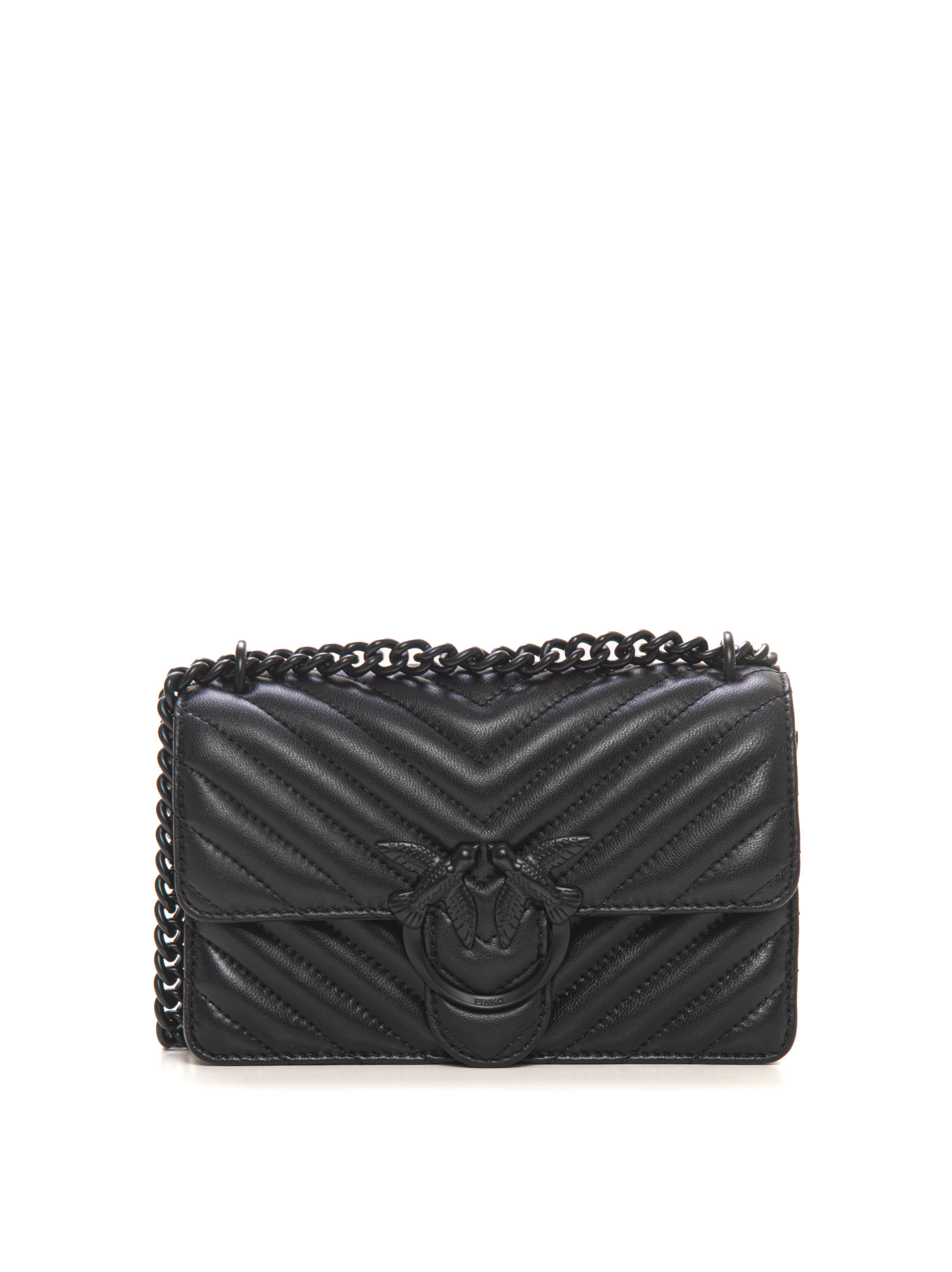 Shop Pinko Love One-mini Small Rectangular Bag In Black