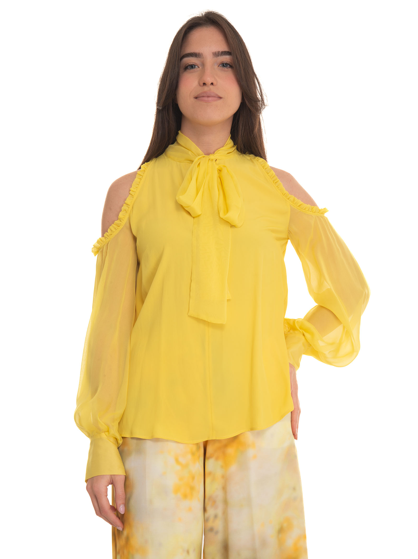 Shop Pinko Gamay Sleeveless Blouse In Yellow