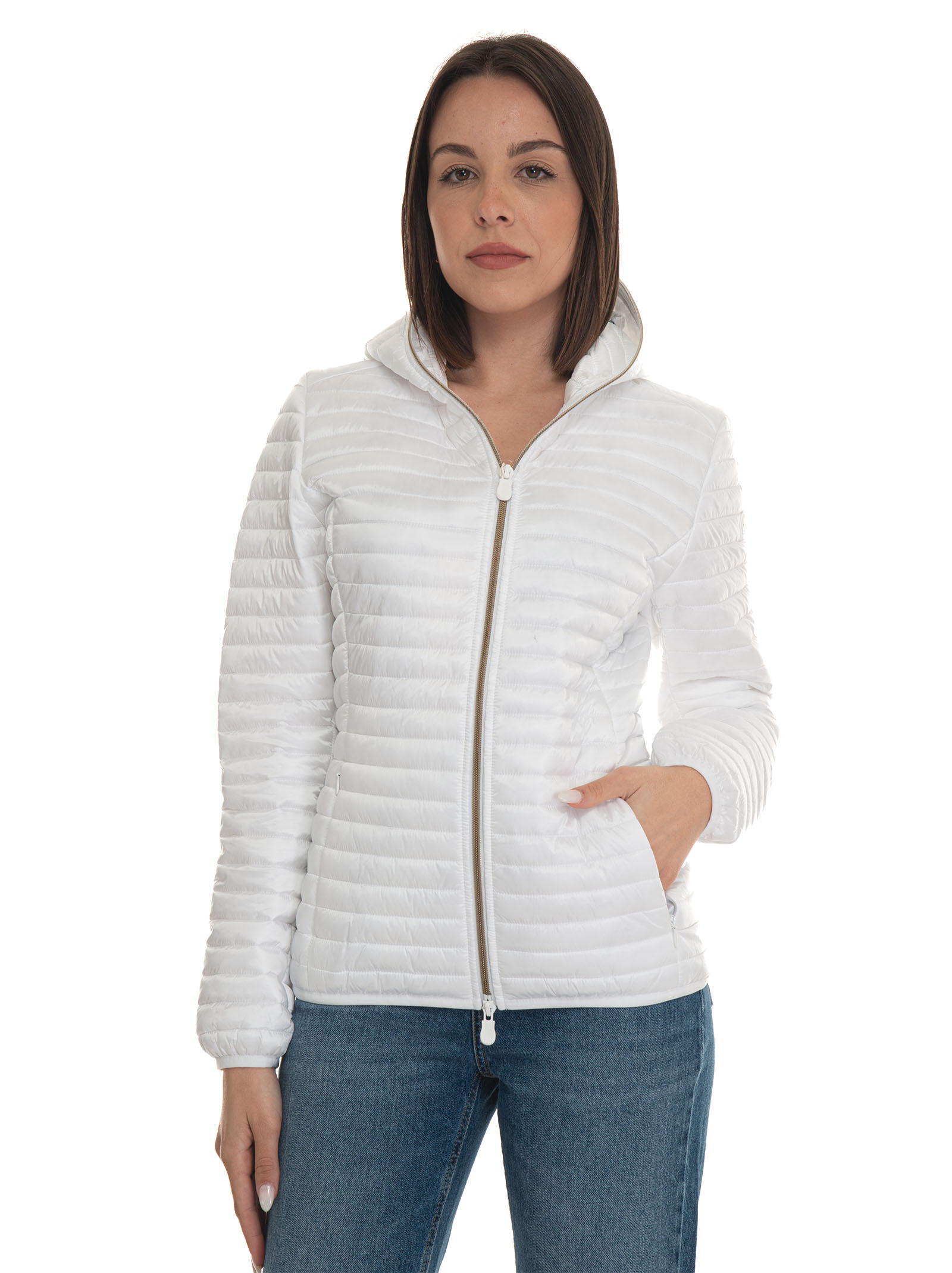 Shop Save The Duck Alex A Quilted Jacket In White